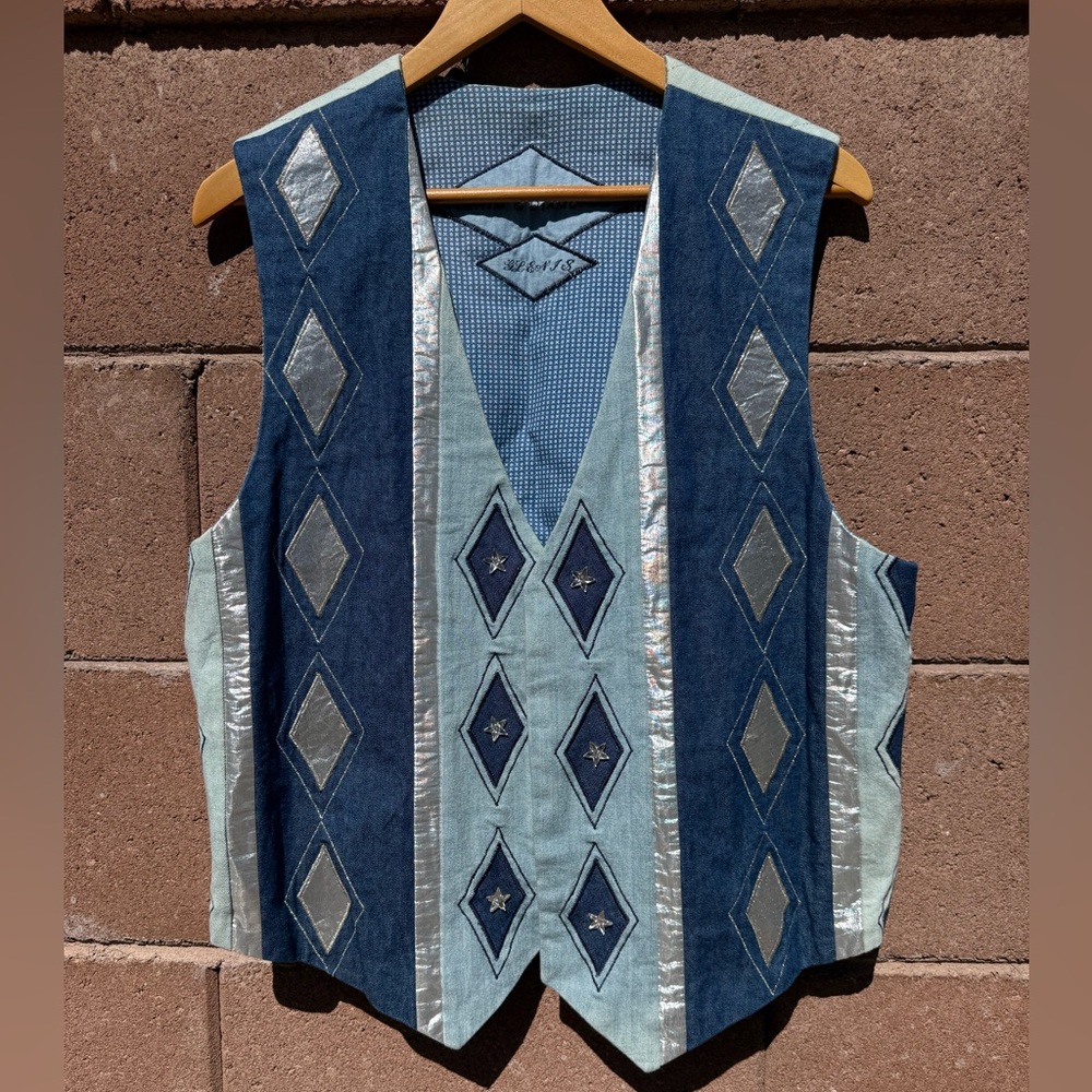 Vintage 80’s Denim Vest| western| festival